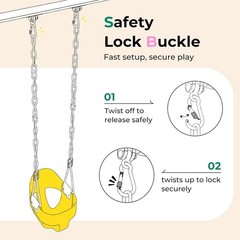 330lb Outdoor Toddler Swing High Back Full Bucket Seat Backyard Garden Yellow
