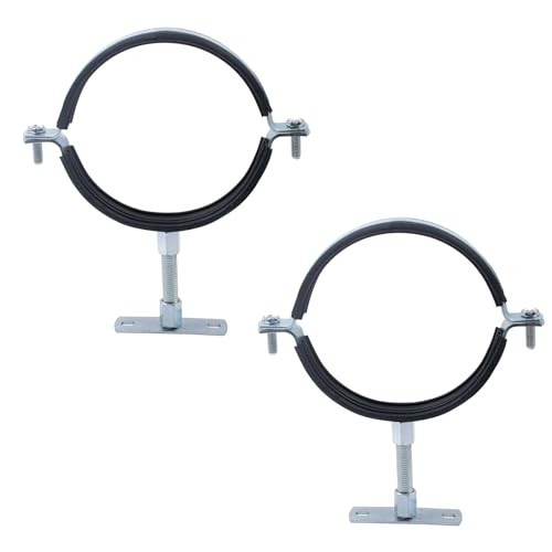 2 Sets 4-1/4 Inch B Vent Adjustable Pipe Bracket, Heavy Duty Galvanized Iron
