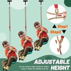 Rotating Disc Swing for Kids – 360° Swivel Seat, No Assembly, Dark Green