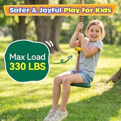 Tree Swing for Kids 330LB Capacity, Climbing Rope with Platforms and Green