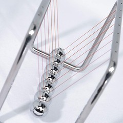 CERROPI Newtons Cradle Pendulum with 7 4.52 x 6.69 x 3.54 inches, Silver