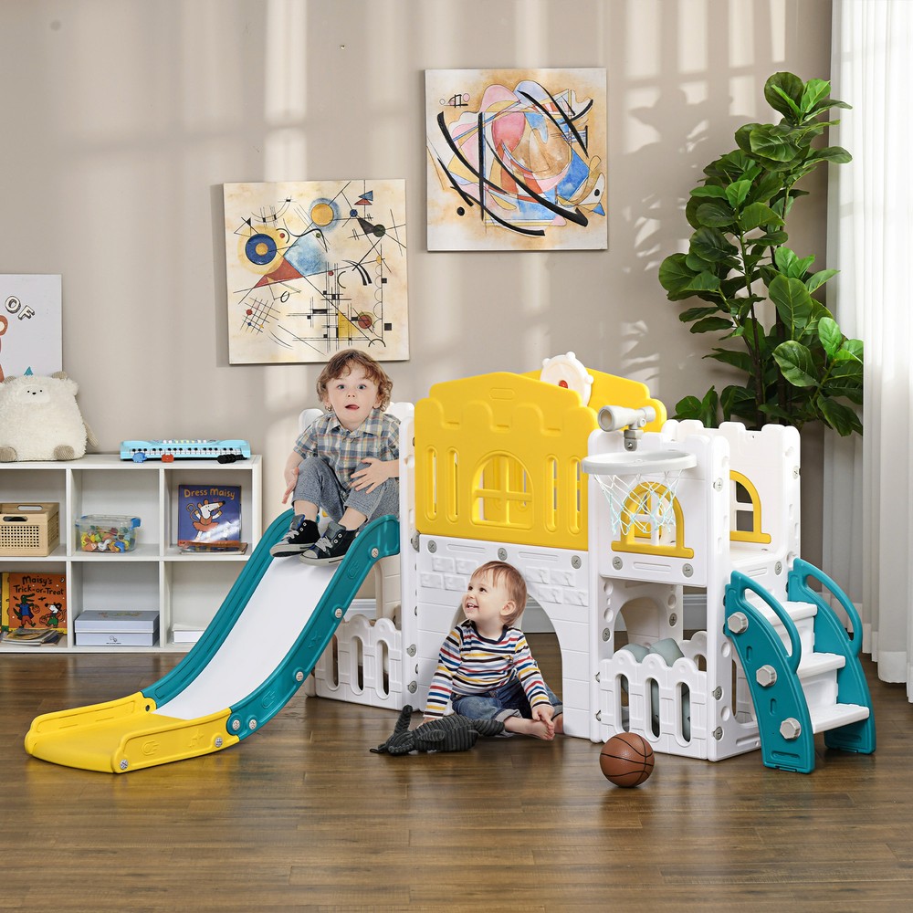 8 in 1 Toddler Slide for Kids Age 1-3 Years, Yellow