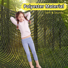 Climbing Cargo Net 9.8′ X 9.8′, Double Layers Playground Safety Net, with Storag