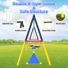 Color Swing Set for Backyard,Swing Outdoor With a slide 440lbs