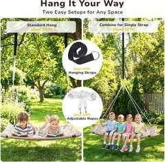 60-Inch Skycurve Platform Tree Swing — Strong 700lb Capacity for Family Fun