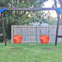 High Back Full Bucket Toddler Swing Seat with Adjustable Rope and Carabiners,…