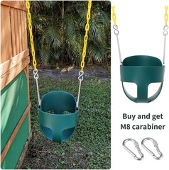 Full Bucket Toddler Swing Seat with Yellow Coated Chains Fully Assembled Baby Sw