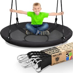 Saucer Swing with Tree Hang Kit, 40” Outdoor Tree Swing, 2 Adjustable Hanging…