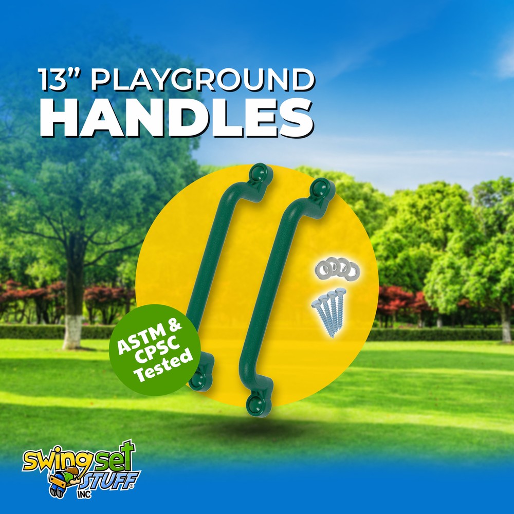 SWING SET STUFF 13″ PLAYGROUND HANDLES GREEN (PAIR) backyard child park fun 0008