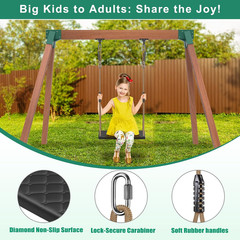 Heavy Duty Swing Set Brackets Kit with 2 Green A-Frame Swing Brackets, 4 Black S