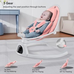 Baby Swings for Infants, Bluetooth Infant Swing with Music Speaker, 3 Seat Po…
