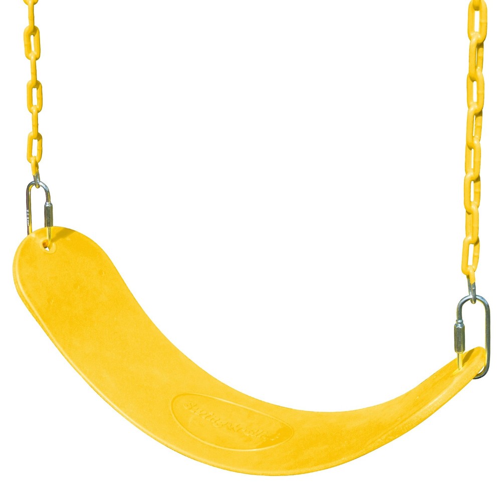 WS 4699 27″ Swing Seat with 58″ Coated Chains for Backyard Swing Sets, Yellow