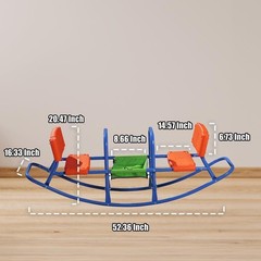 Double Rocking Seesaw – 2-Seater Teeter Totter for Kids Ages 3-5 – Outdoor Ride