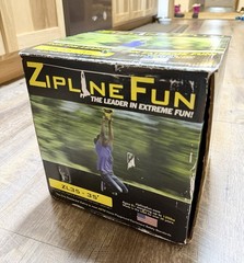 NEW Zipline Fun ZL35 – 35′ Ages 8+ up to 125lbs – Backyard Rope Zip Line Install