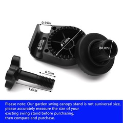 Garden Swing Plastic Fittings 2Pcs,Porch Patio Swing Frame Parts,Outdoor Pati…