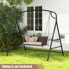 71 In. Metal Patio Swing Stand with 2-Ring Design and Double Side Bars
