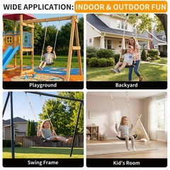 Weatherproof Kids Swing,264lbs Heavy Duty Tree Swing Seat with Ergonomic Desi…