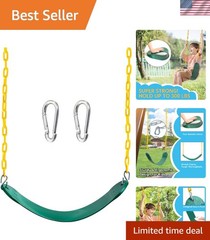 Heavy Duty Swing Seat Green Color with 66” Chain, Swing Set Accessories Repla…
