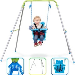 Indoor Outdoor Toddler Swing Set Play Structure W/ Safety Harness 9-36 Months US