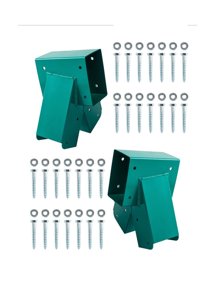 HANDYGO Swing Set Brackets – Heavy Duty Steel Swing Kit, 2 DIY Wooden Swing H…