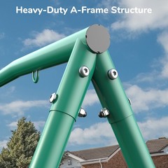440lb 2 Seats Metal Swing Set Backyard Heavy-Duty Playset Kids Adults Swing Set