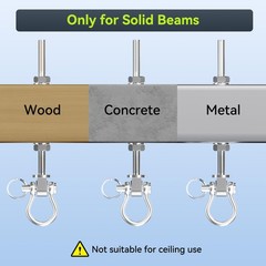 Swing Hangers with Bearing, 2 Pcs M10 × 7″ Stainless Steel Swing Hooks for Wo…