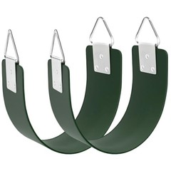 2 Pcs Swing Seat with Metal Triangle Ring 30.4 x 5.9 Inch, Heavy Duty Green