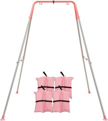 Heavy Duty Foldable Swing Stand for Kids with Sandbags – Pink