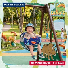 3PCS Toddler Baby Swing Seat Cushion Pad Dinosaur Full Bucket Insert Cover