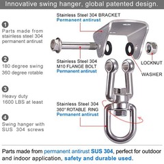 SELEWARE Stainless Steel Swing Small, Silver2 – 360° Hanger ( 2 Pack )
