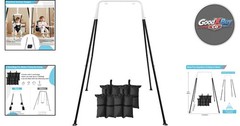 Foldable Kids Swing Stand with Sandbags Heavy Duty Metal Indoor Outdoor Black