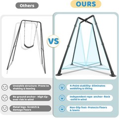 Swing Set with Tent Swing X Shaped Frame 330lbs Green
