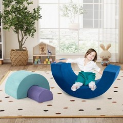 Rainbow Arc Climber Playset Foam Climbing Blocks w/ Machine Washable Covers