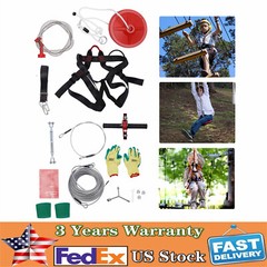 160 Feet Zip Line Kit for Adult up to 330Lb with galvanized iron Ziplin