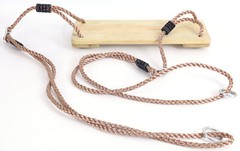 New PLAYBERG Outdoor Wooden Tree Swing with Hanging Ropes, QI003370