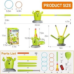 4-in-1 Cactus Outdoor Play Set for Kids Ages 3-8: Rocket Launcher, Baseball &…