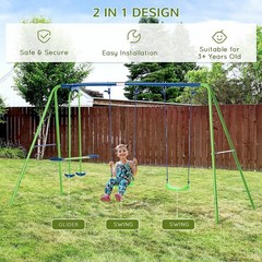 Children’s Playground Set Adjustable Ropes with Metal Frame for Stability