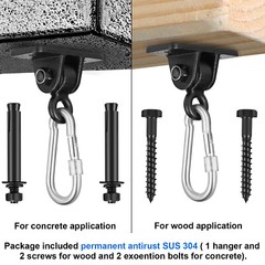 Black Swing Set Brackets, Heavy Duty Swing Hangers for Wooden Sets Playground