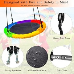 40″ Saucer Tree Swing for Kids – 500Lb Weight Capacity, Waterproof Six Colours