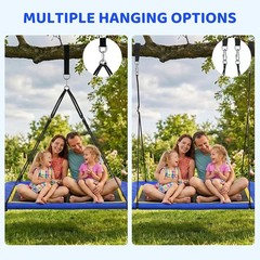 60” Rectangle Platform Tree Swing Kids & Adults Giant Flying Swing