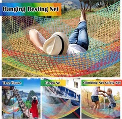 Climbing Cargo Net 6.5 X 9.8 Ft Large Kids Backyard Climbing Net Double Layers P