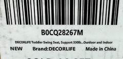 x1 Toddler Swing Seat Decorlife Supports 330lb Full Bucket