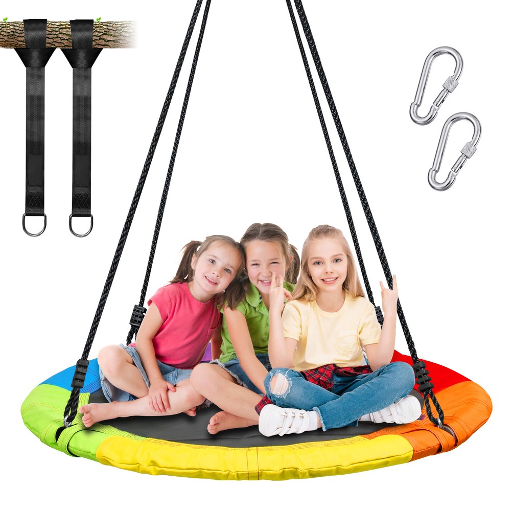 700Lbs Spinner Swing Kids Round Mat Swing Great for Tree, Swing Set Backyard