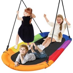 Serenelife Heavy-Duty Oval Swing -Sturdy & Durable, Indoor/Outdoor Use (Rainbow)