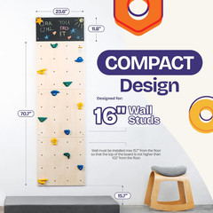Rock Climbing Wall for Kids | Indoor Playground Play Gym Set with Drawing Blackb