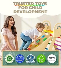 Pikler Triangle Set, 9-in-1 Montessori Climbing Toy for Toddlers, Rainbow