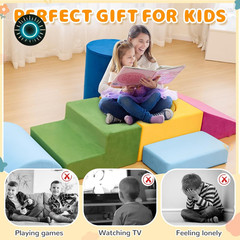 Toddler Climbing Toys Indoor 7-Piece Colourful Foam Climbing Blocks Soft Play