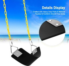 Swing Set Seat W/ 66 Inch Anti-Rust Chains Thermoplastic Coated Support 250lb