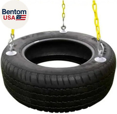 Heavy-Duty 3-Chain Rubber Tire Swing Seat with Adjustable Coated Swing Chains –