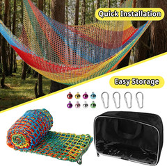 Climbing Net 14.7′ X 9.8′, Double Layers Playground Safety Net for Kids, Multico